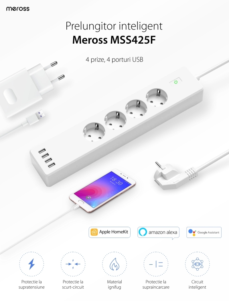 Meross Smart Power Strip WIFI with Surge Protector