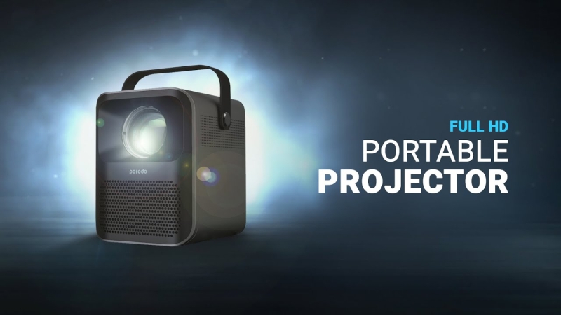 Porodo Full HD Portable Projector 2600mAh - Black