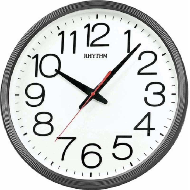 Rhythm Basic Plastic Wall Clock, Black - CMG495NR02