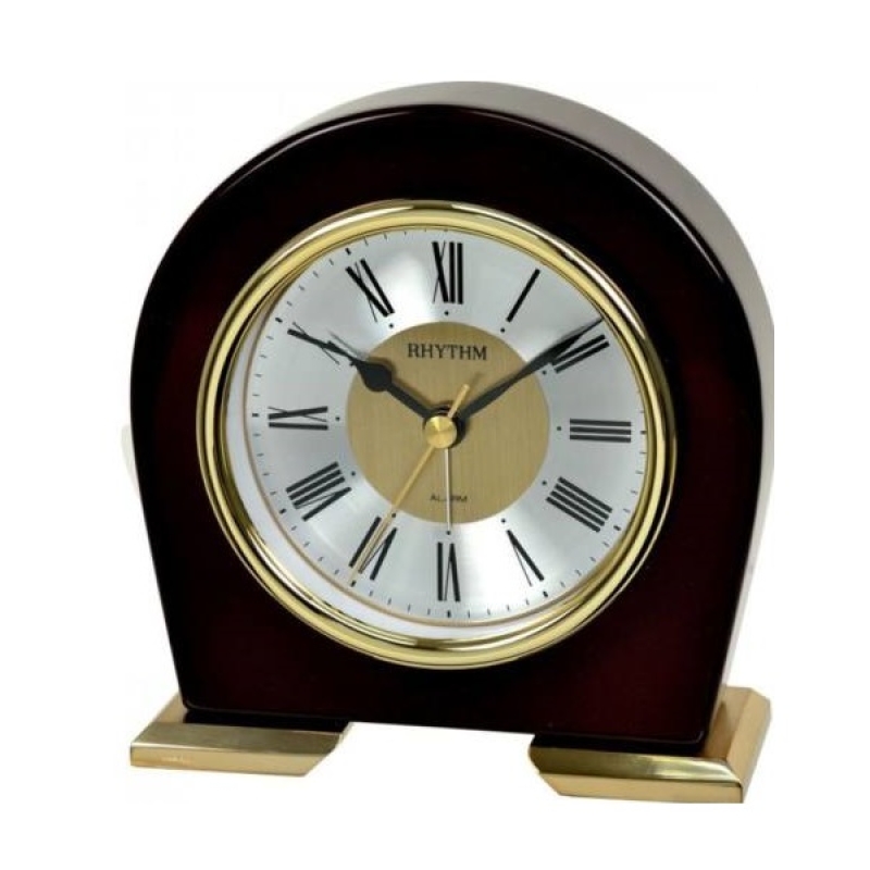 Rhythm Metal & Wooden Beep Alarm Clock - CRE959NR06