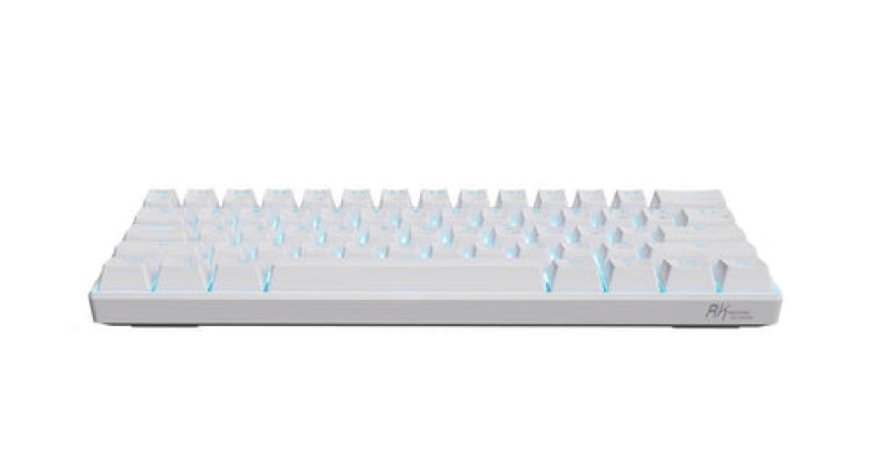 لوحة مفاتيح ميكانيكية بيضاء Rk61 ثلاثي الوضع 61 مفتاحًا قابل للتبديل السريع
