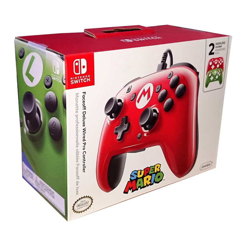 Faceoff Deluxe Wired Pro Controller - Super Mario Edition Switch