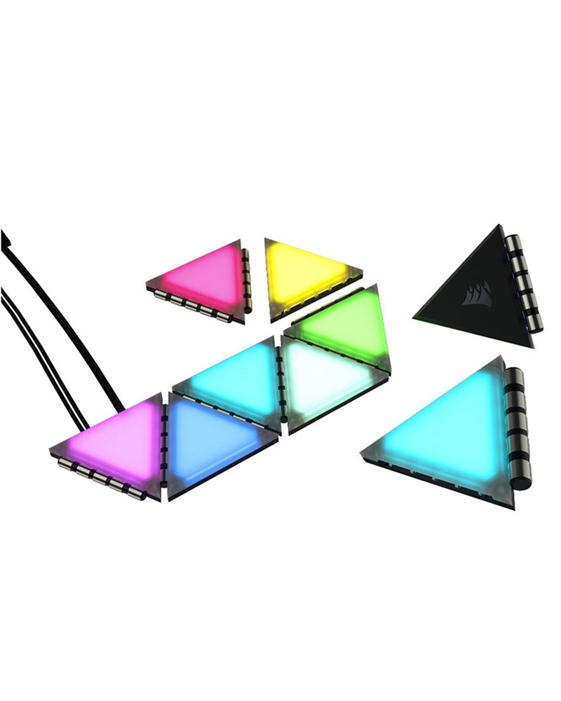 iCUE LC100 Smart Case Lighting Triangles, 9x Tile Starter Kit
