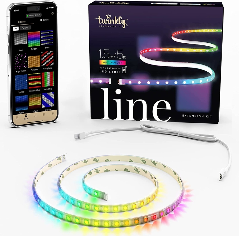 Extension Kit App-Controlled Adhesive + Magnetic LED Light Strip with RGB (16 Million Colors) LED
