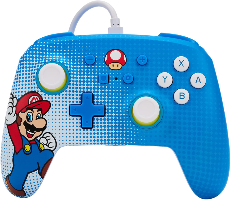 وحدة تحكم سلكية محسنة من PowerA( Mario Pop Art) لجهاز Nintendo Switch