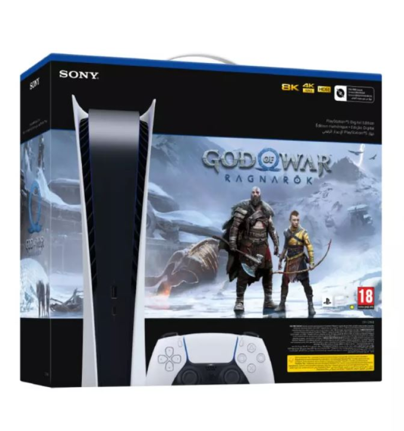 PlayStation 5 Digital Edition Console  with  God of War: Ragnarok