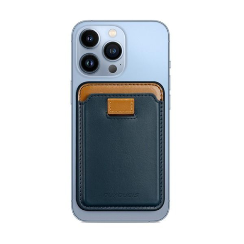 محفظة جلدية مغناطيسية للهواتف الذكية وبطاقات الائتمان - أزرق