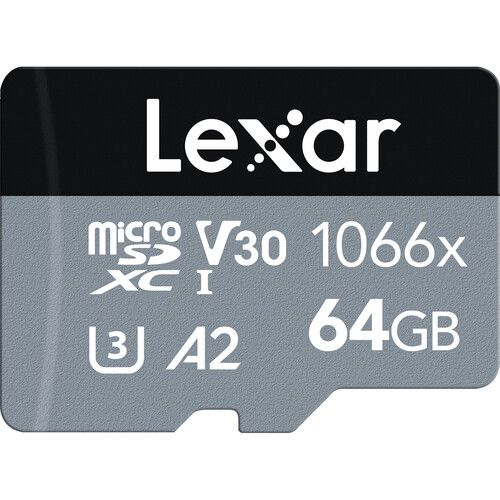 LEXAR HIGH-PERFORMANCE 1066X MICROSDXC UHS-I 64GB MEMORY CARD 160MB/S - 70MB/S C10 A2 V30 U3