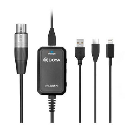 BOYA BY-BCA70 AUDIO ADAPTER FOR XLR MICROPHONES TO MOBILE DEVICES (COMPUTERS, SMARTPHONE)