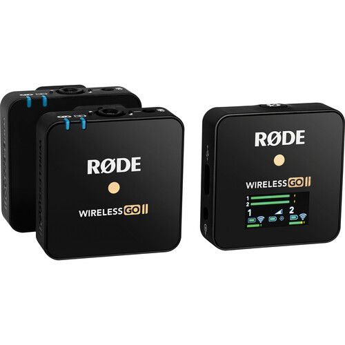 RODE WIRELESS GO II 2-PERSON COMPACT DIGITAL WIRELESS MICROPHONE SYSTEM/RECORDER (2.4GHZ, BLACK)