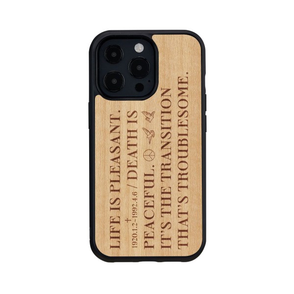 Inmok Man & Wood Series Cover For iPhone 13 Pro (6.1) - Life Is Pleasant Ii