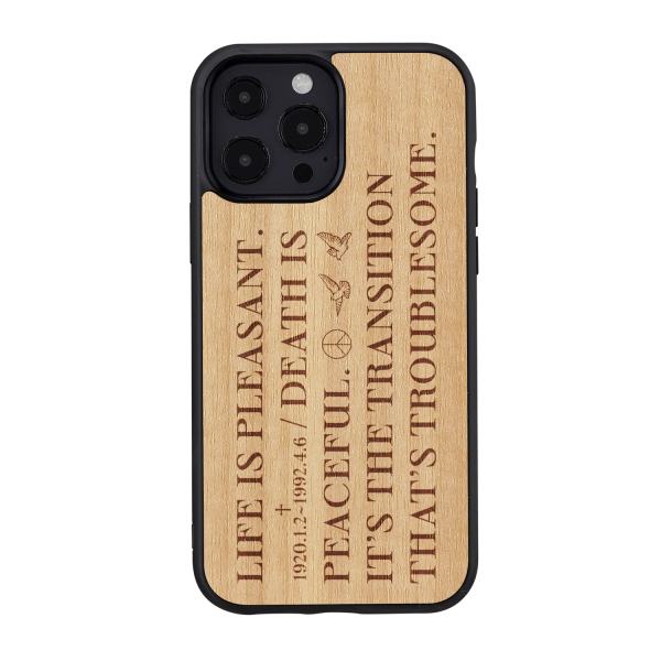 Inmok Man & Wood Series Cover For iPhone 13 Pro Max (6.7) - Life Is Pleasant Ii