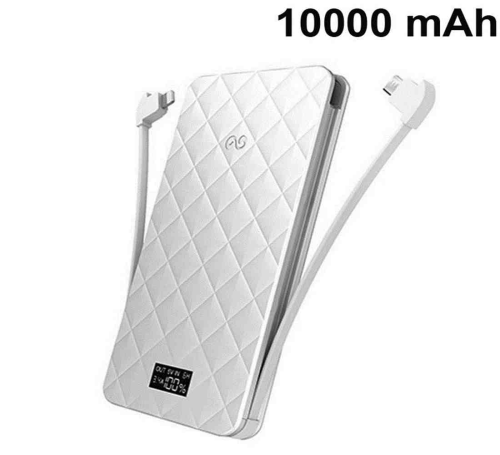 Trio10000 Slim 10000 Mah Rechargeable Universal Backup Battery-White