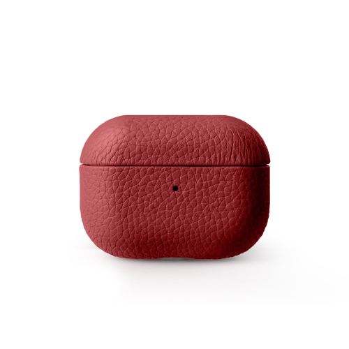 Melkco Origin Series Lai Chee Pattern Premium Leather Snap Cover Case For Airpod Pro 2 - Red