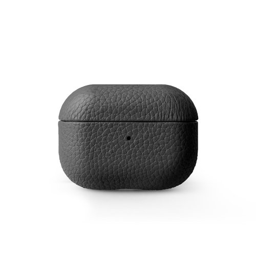 Melkco Origin Series Lai Chee Pattern Premium Leather Snap Cover Case For Airpod Pro 2 - Black