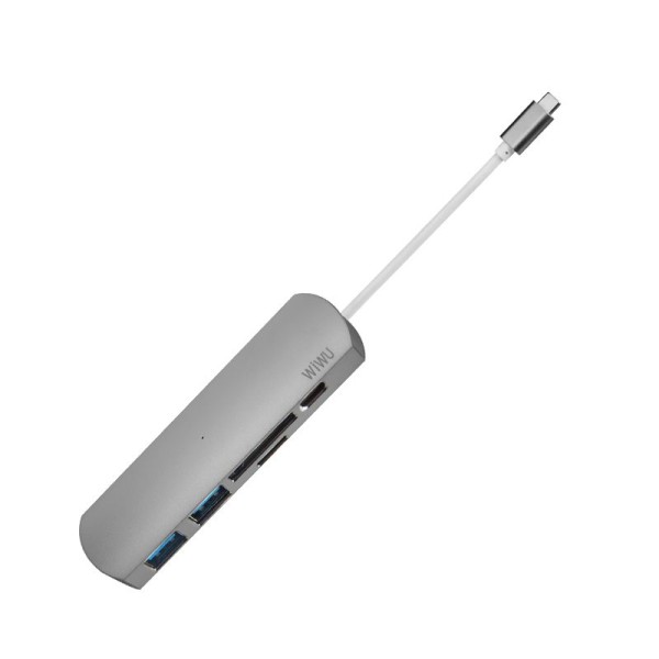 Wiwu Usb Type-C 5 In 1 Hub Aluminum Case For Macbook-T2+