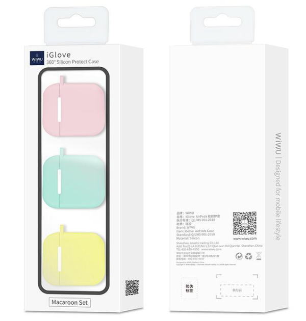 Wiwu Iglove Soft Silicone Cases For Apple Air Pods 3 Pcs Pack- Macaroon Set