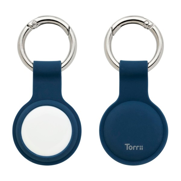 توري بونجيلي حلقة مفاتيح من السيليكون و الفولاذ لآبل ايرتاج - أزرق