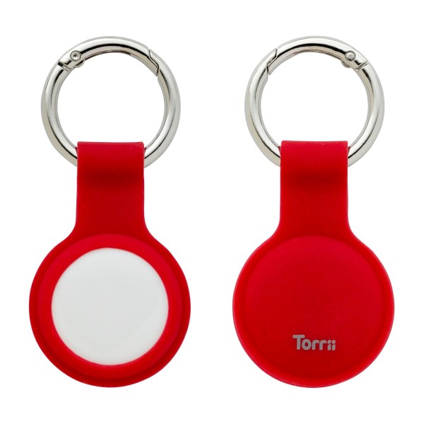 توري بونجيلي حلقة مفاتيح من السيليكون و الفولاذ لآبل ايرتاج - أحمر