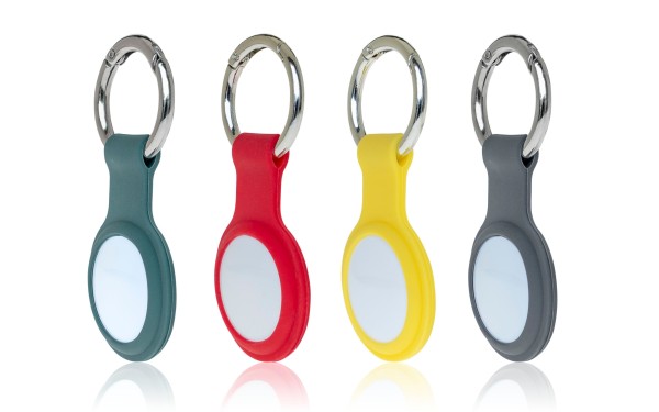 توري بونجيلي حلقة مفاتيح سيليكون وفولاذ لآبل أيرتاج - عبوة كومبو ( أخضر/ أحمر/ أصفر / رمادي)
