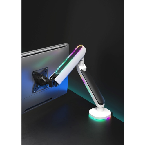 Twisted Minds Gaming Monitor Arm With RGB Lighting -White (Supports Curve Screen)