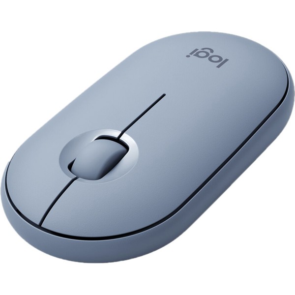 Logitech Pebble M350 Wireless/Bluetooth Mouse - Blue/Grey