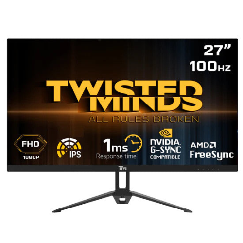 شاشة Twisted Minds مقاس 27 بوصة بدقة FHD و100 هرتز وIPS و1 مللي ثانية للألعاب