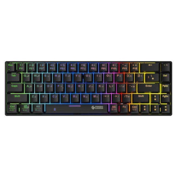 Porodo Gaming 68Keys Mechanical Keyboard withWired and Bluetooth Dual Version (English/Arabic)