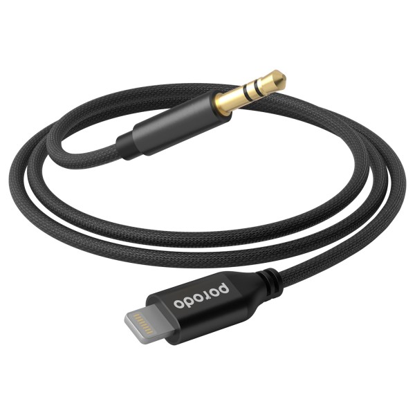 Porodo Braided Lightning to 3.5mm AUX Cable 1.2m/4ft