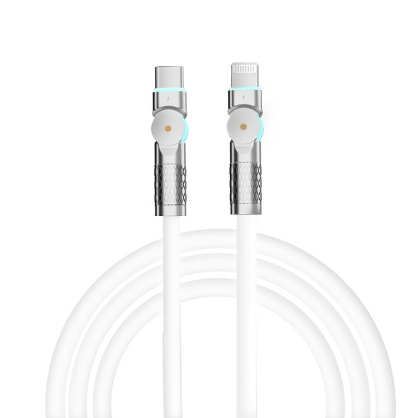 Porodo High-Speed Rotating Connector USB-C Lightning Cable Data & Fast Charge 1M
