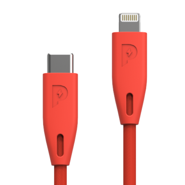 Powerology Braided USB-C to Lightning Cable  Designed to Withstand up to 15000+ bends (1.2m/4ft)