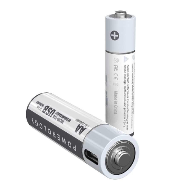 Powerology USB Rechargeable AA Battery (2pc pack)