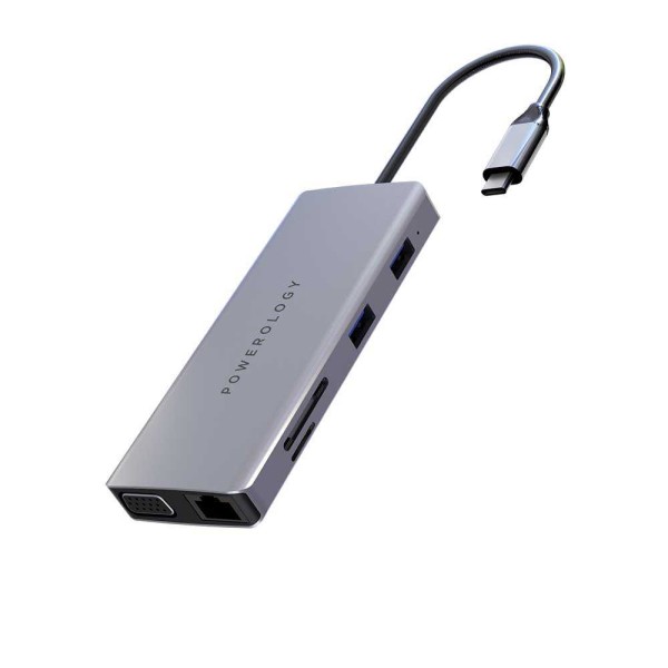 Powerology 11in1 USB-C Hub with VGA / Ethernet / HDMI