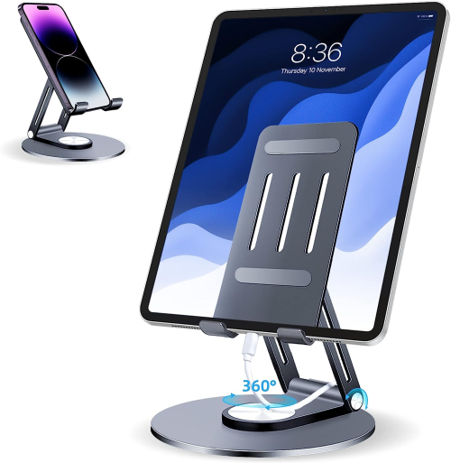 Multifunctional rotating tablet stand