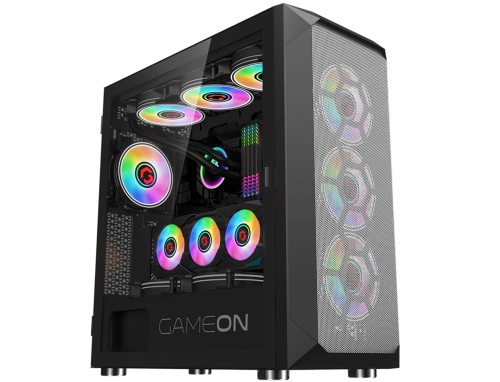 GAMEON Emperor Midnight I Series 7 Fans Mid Tower Gaming Case