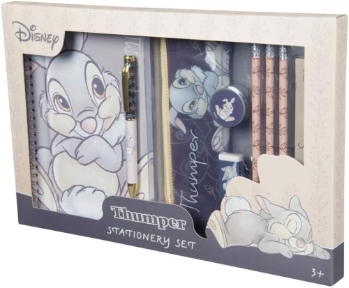 Disney Thumper (Bambi) 9-Piece A5 Notebook, 1 Pen, 3 Sharpener, 1 Eraser and 1 Ruler