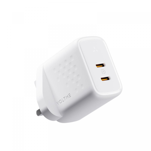 Voltme Revo 35 Duo Lite Two Type C ports.  Wall Charger (35W) White