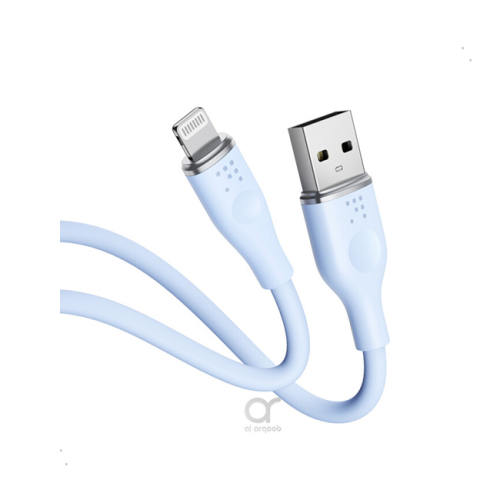 Voltme Powerlink Moss Liquid Silicon Cable USB A to Lightning 3A / 1.2M Zinc-Alloy Connector Blue