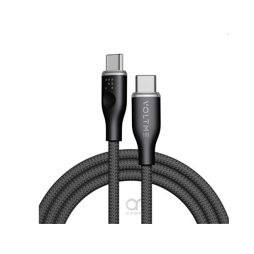 Voltme Powerlink Rugg Double Nylon Cable Type C to Type C 3A / 1M (60W) Black