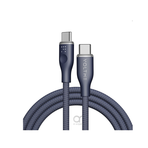 Voltme Powerlink Rugg Double Nylon Cable Type C to Type C 3A / 1M (60W) Blue