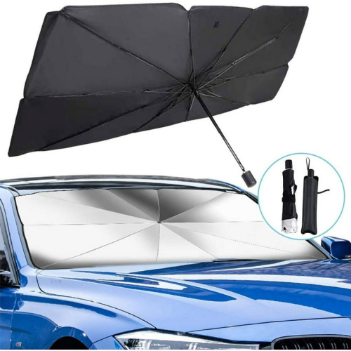 Foldable Car Windshield Umbrella Window Cover  Silver -Black