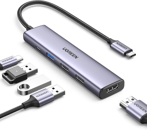 UGREEN USB C Hub, 5-in-1 USB C Multiport Adapter