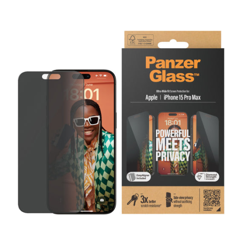 PanzerGlass iPhone 15 Pro Max 6.7"| UWF | Privacy - P2812