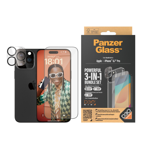  PanzerGlass iPhone 15 Pro Max  6.7" | 360 Bundle with D3O® | Clear - 5711724211751