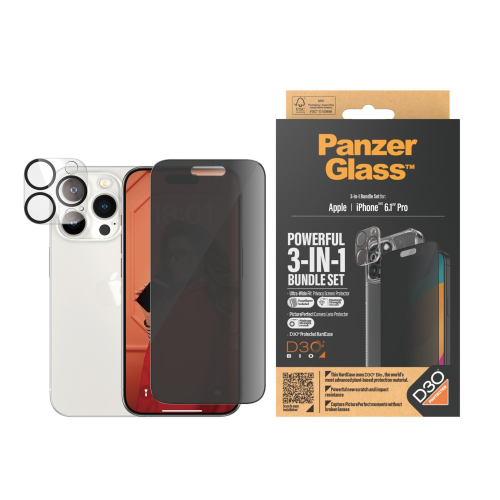  PanzerGlass iPhone 15 Pro 6.1"| 360 Bundle with D3O® | Privacy - 5711724930294