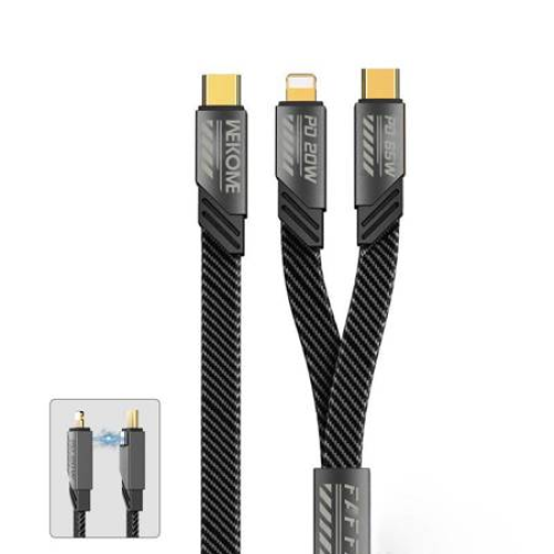 WEKOME WDC-189 Mecha Series - 2in1 USB-C to Lightning + USB-C 65W Fast Charging Cable 1.2 m