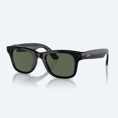 Ray-Ban Meta Wayfarer Glasses - Shiny Black / Green Large