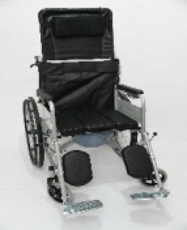 WHEEL CHAIR WITH HIGH BACK & COMMODE