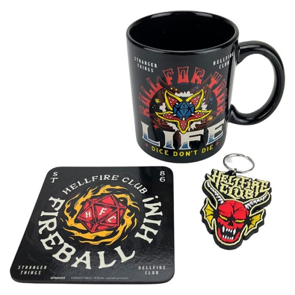 Stranger Things 4 Hellfire Mug Coaster Keychain Gift Set