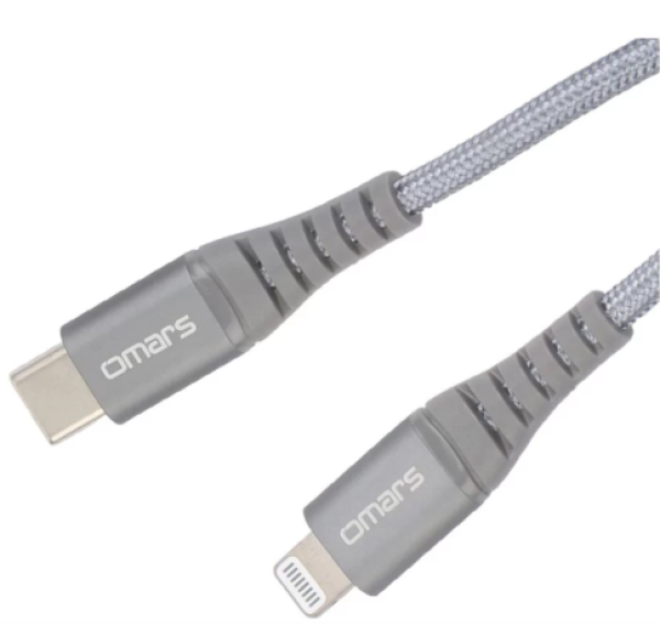 كابل USB-C الي  Lightning من OMARS (معتمد من Mfi) , 1 متر